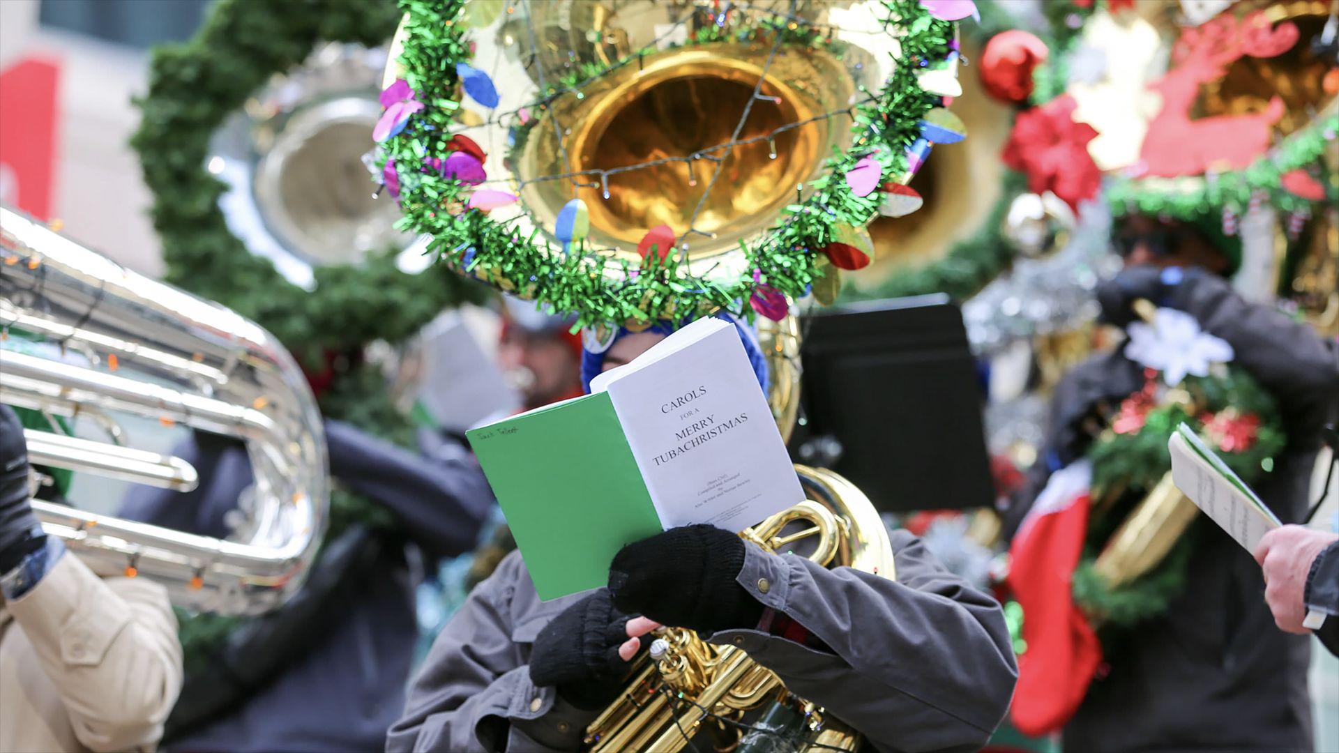 Tuba players performing at a past TUBACHRISTMAS